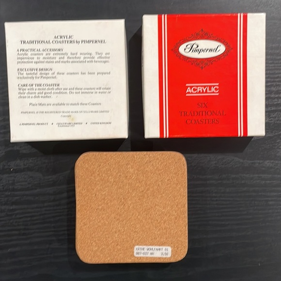 Pimpernel acrylic traditional Christmas tree drink coaster set of 6 each box - Picture 5 of 5